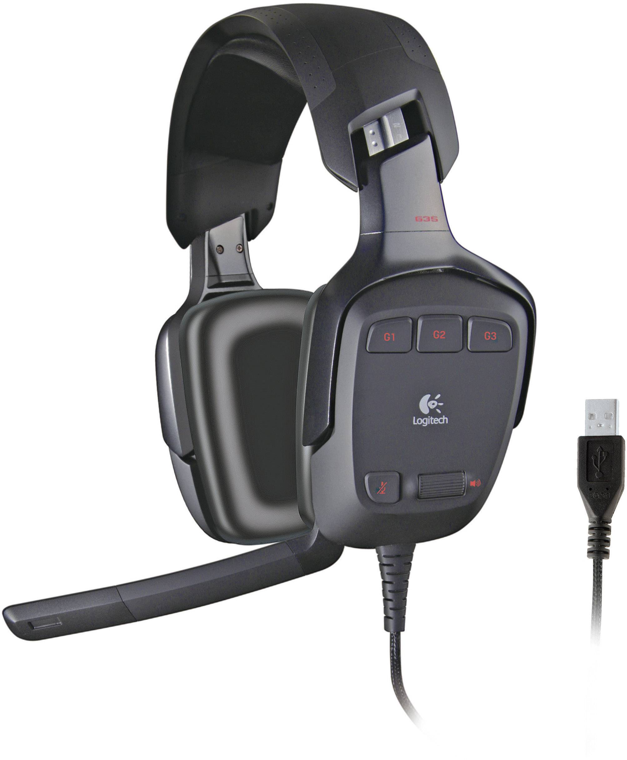 Logitech G35 Gaming Headset Gaming Over Ear Headset kabelgebunden 7.1 Surround Mikrofon-Rauschunterdrückung Lautstärkeregelung, Mikrofon-Stummscha