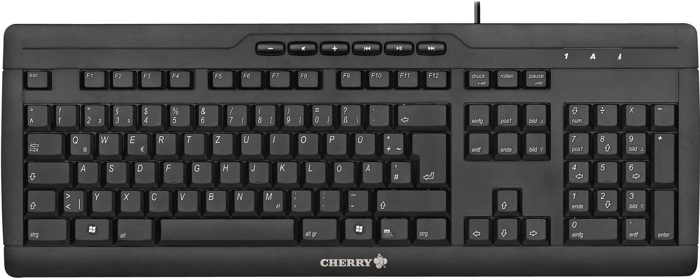 CHERRY eVolution Stream XT USB Tastatur Deutsch, QWERTZ Schwarz Spritzwassergeschützt