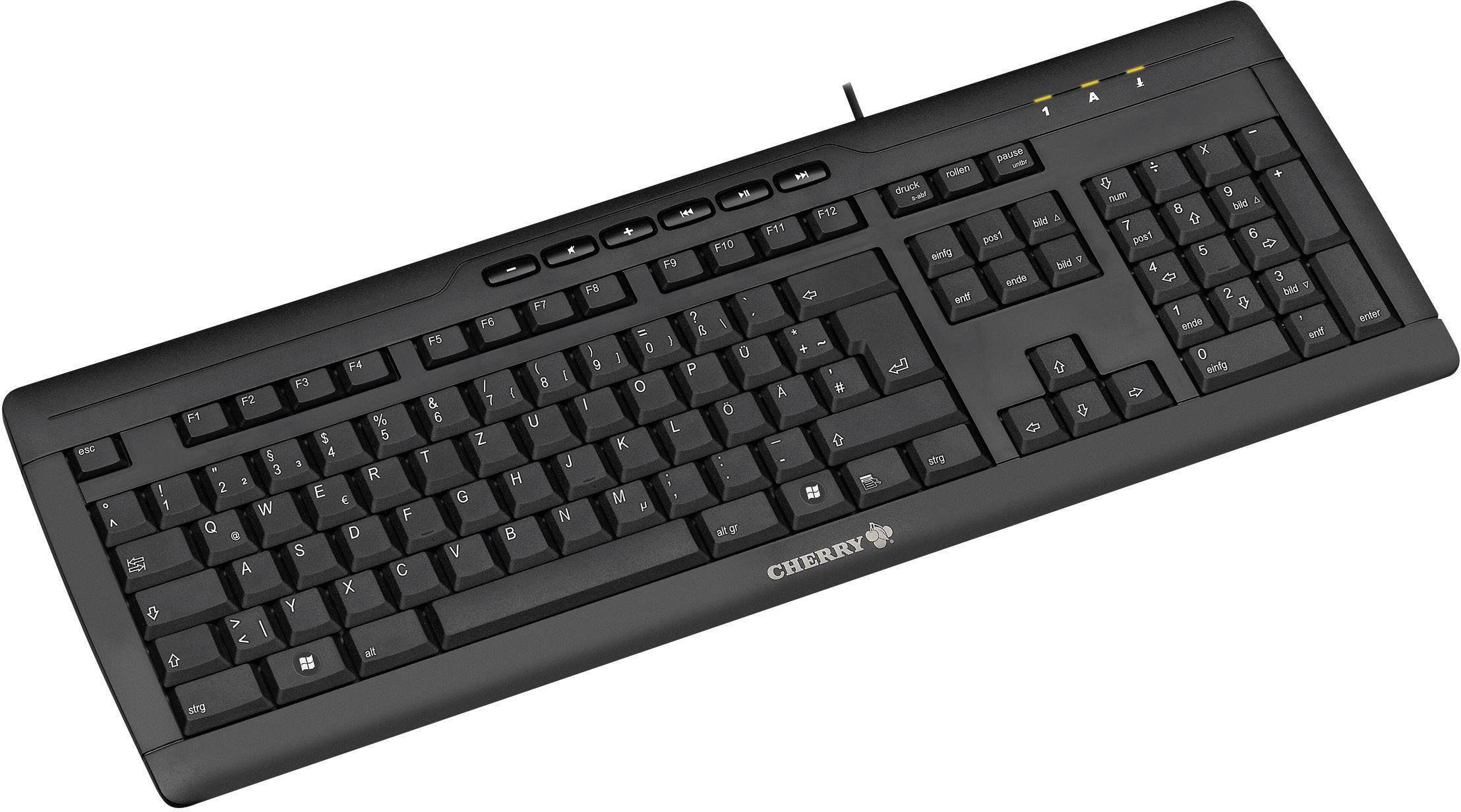 CHERRY eVolution Stream XT USB Tastatur Deutsch, QWERTZ Schwarz Spritzwassergeschützt
