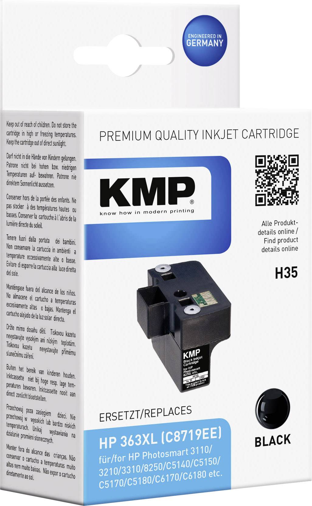 KMP Druckerpatrone ersetzt HP 363 Kompatibel Schwarz H35 1700,0001