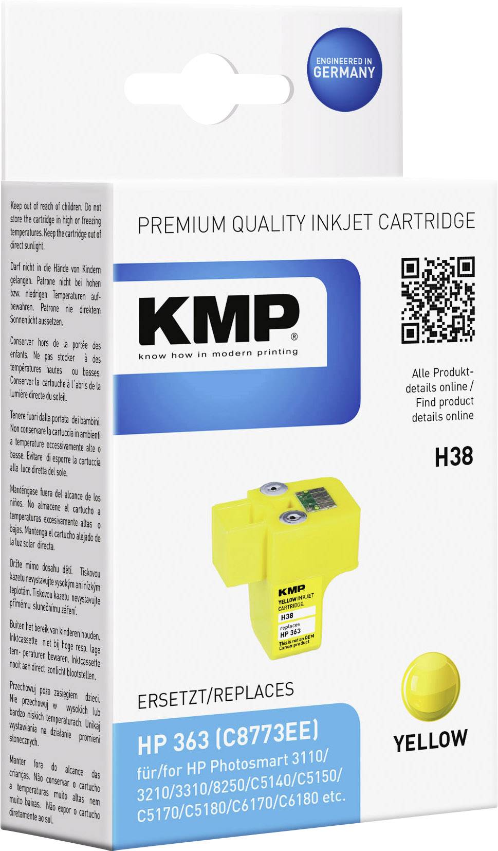 KMP Druckerpatrone ersetzt HP 363 Kompatibel Gelb H38 1700,0009