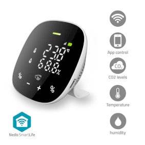 SmartLife Air Quality Monitor Black White Carbon Dioxide CO2 Plastic