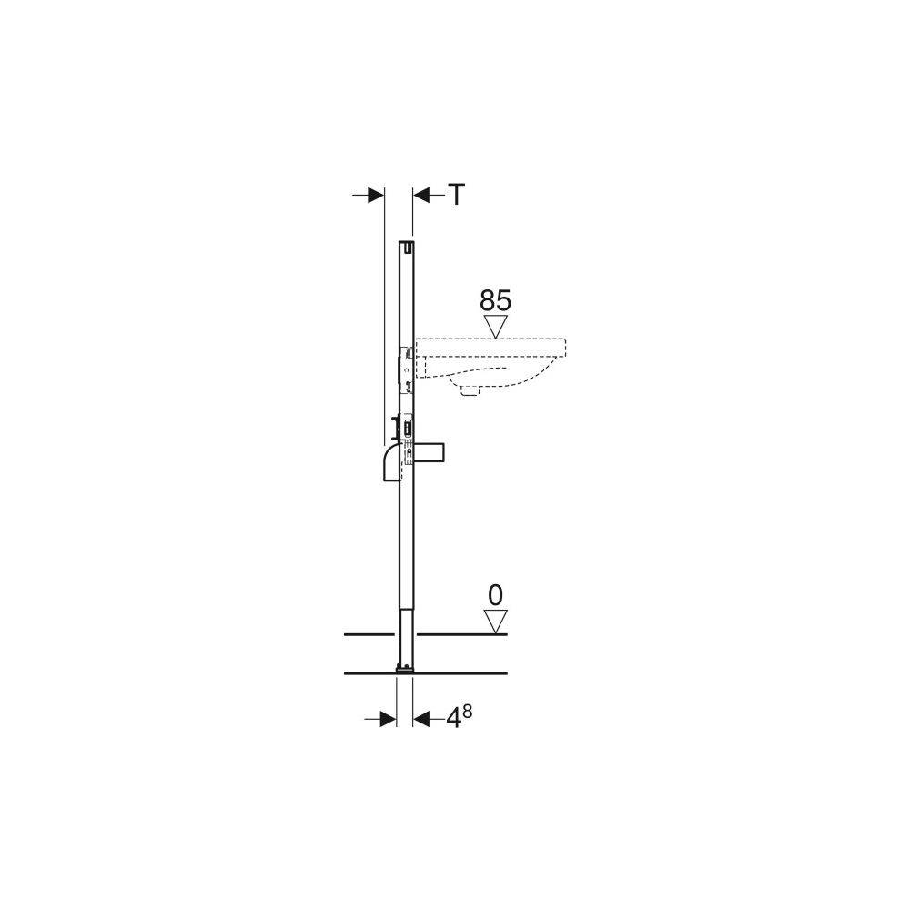 GEBERIT Duofix Element für WT, 112 cm Einlocharmatur
