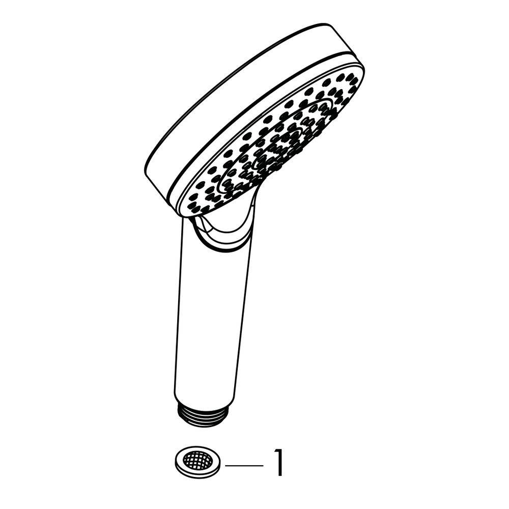hansgrohe Crometta Handbrause 100mm 1jet 6,7l/min EcoSmart, Weiß/Chrom