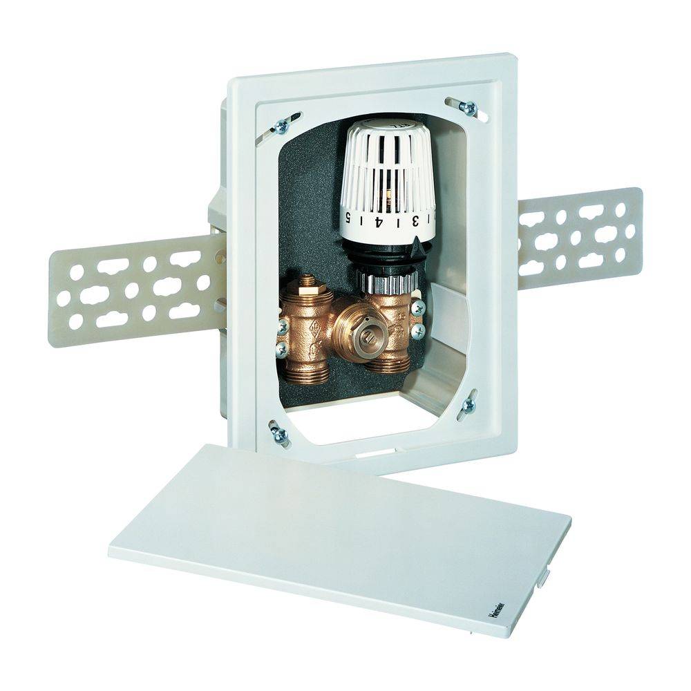 IMI Heimeier Unterputz-Kasten Multibox C/RTL, mit innenliegendem Rücklauftemperaturbegrenzer, Einbautiefe 60mm, G 3/4",