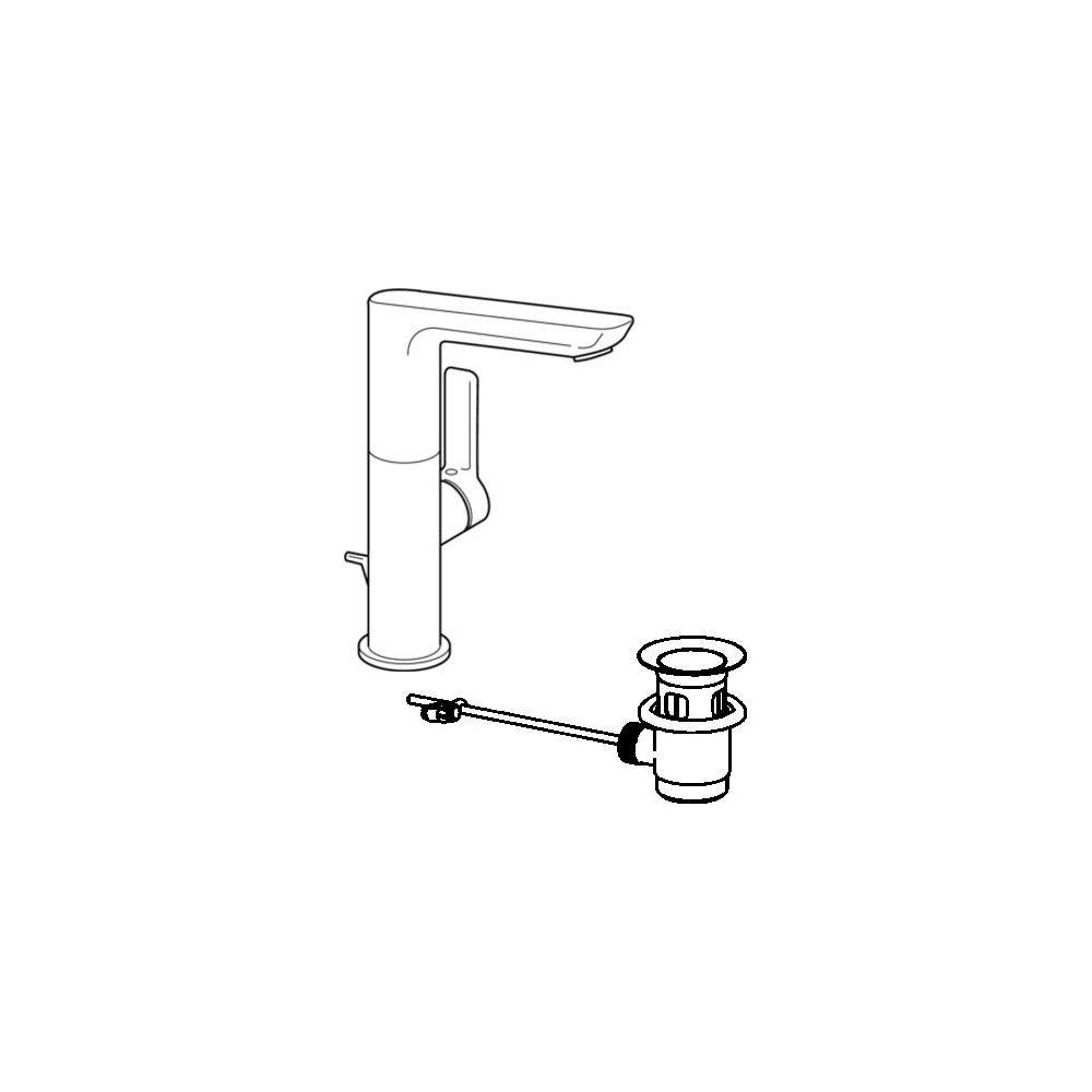 Hansa Ligna Einhebelmischer Waschtischbatterie 5530 Zugstangenablaufgarnitur Ausladung 116mm DN15 Chrom