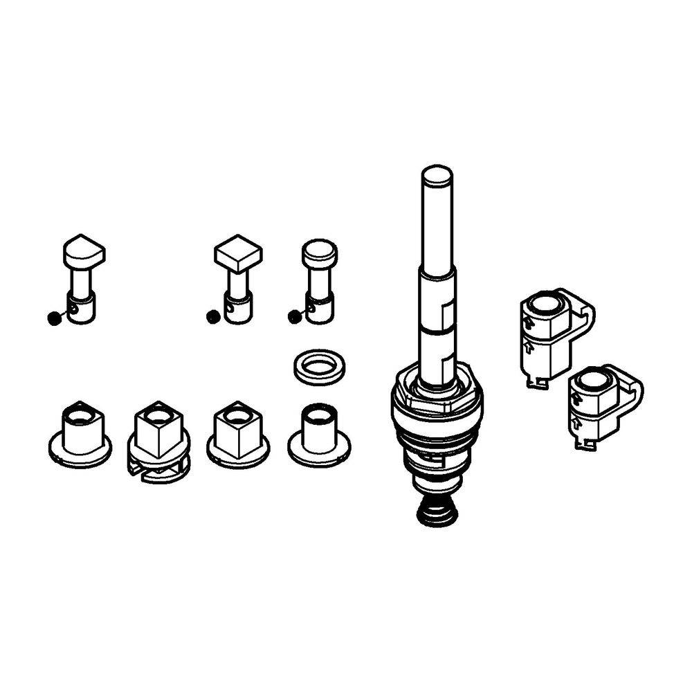 Grohe Umstellung für Unterputz-Einhandmischer Wanne, 50mm, mit Umstellknopf, Chrom, 48445000