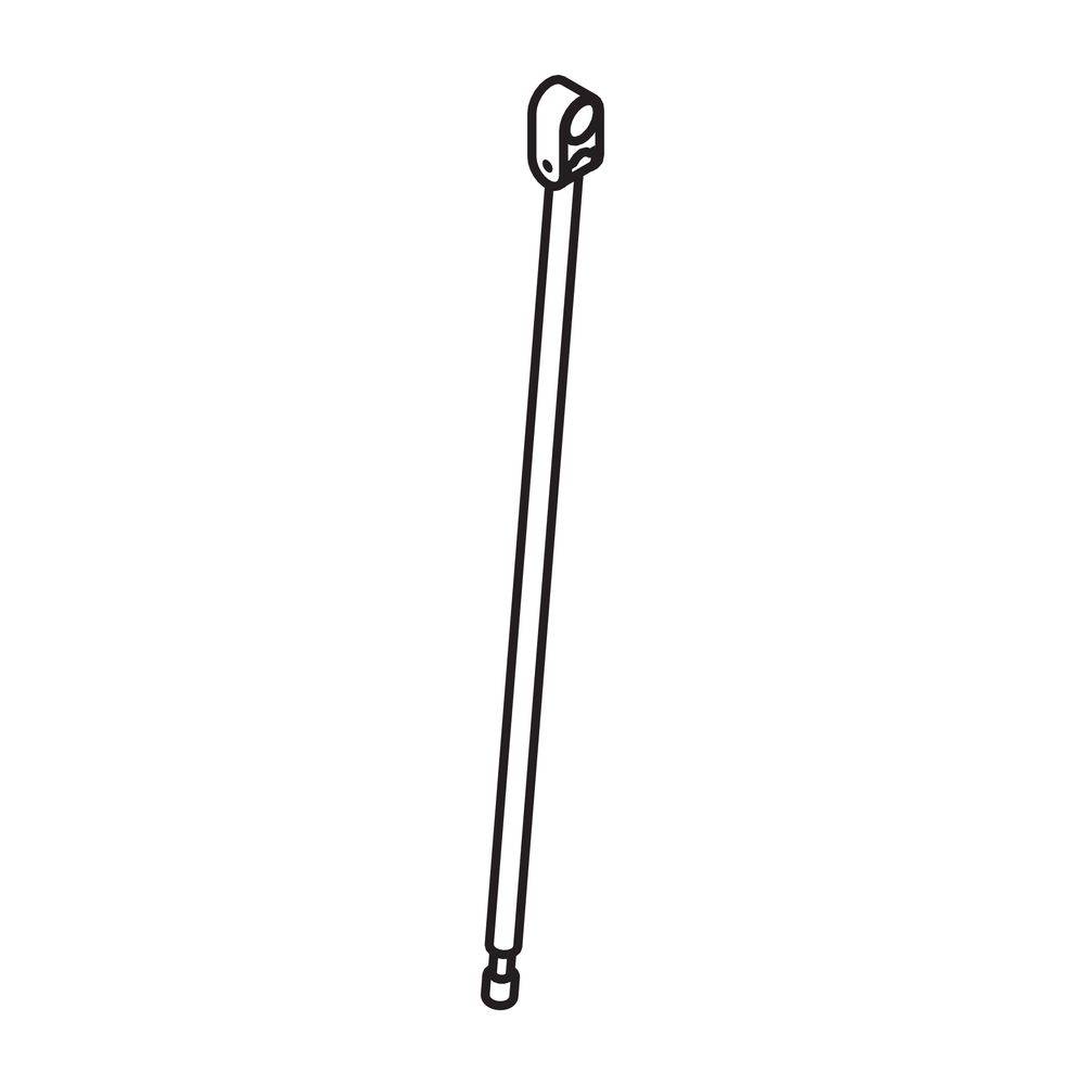 HEWI Bodenstütze für Stützklappgriffe 950.50., L:643mm, Edst., Anb. farbig tiefschwarz