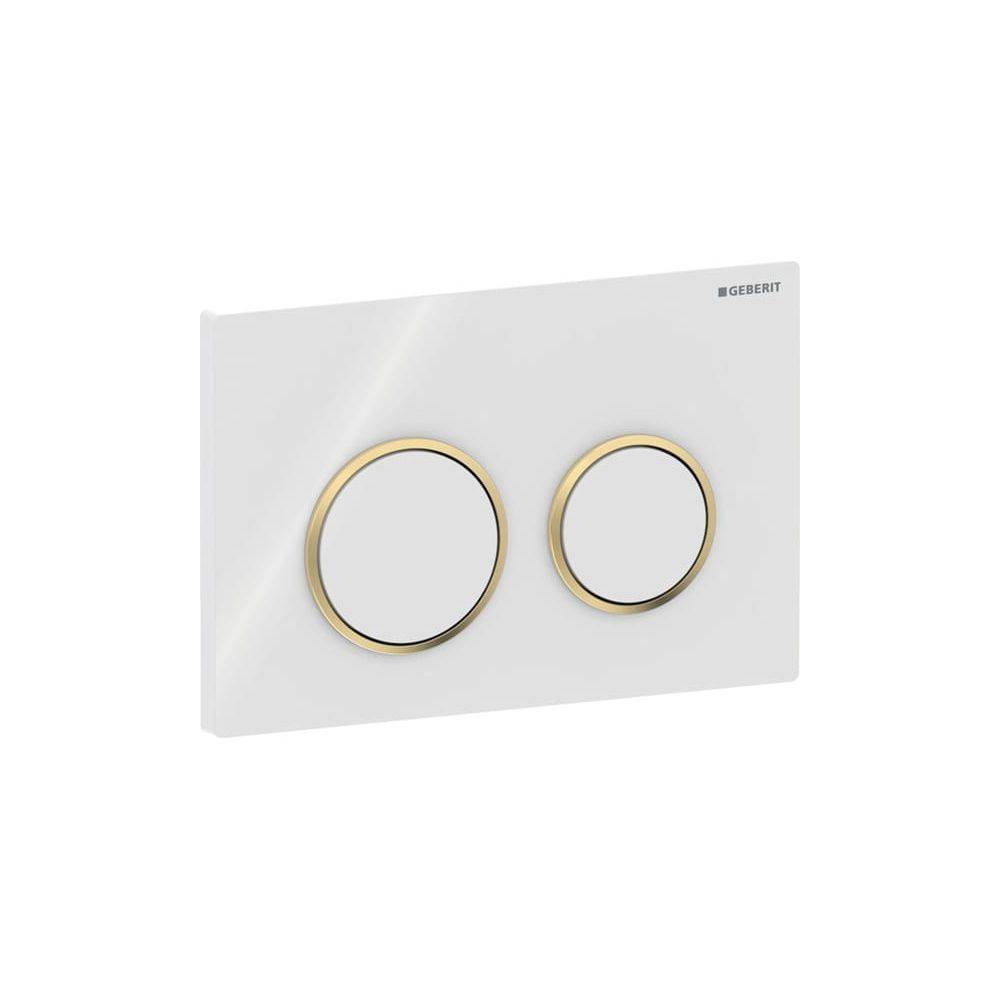 Geberit Betätigungsplatte Omega20, 2-Mengen, KS, weiß/weißmatt/weiß, rund, 1 Stk.