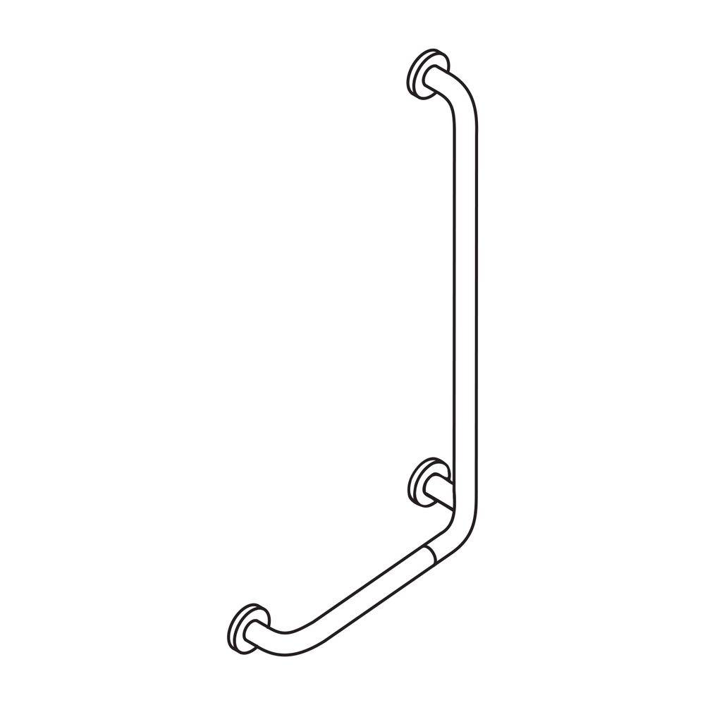 HEWI Winkelgriff Serie 805 Edelstahl, D 33mm, 750x500mm links
