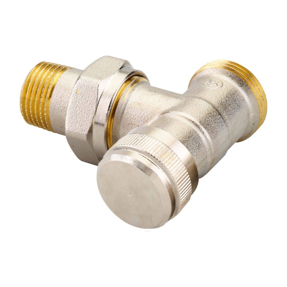 Danfoss Rücklaufverschraubung RLV 15, G 3/4" AG, Eckausführung, vernickelt, 003L0363