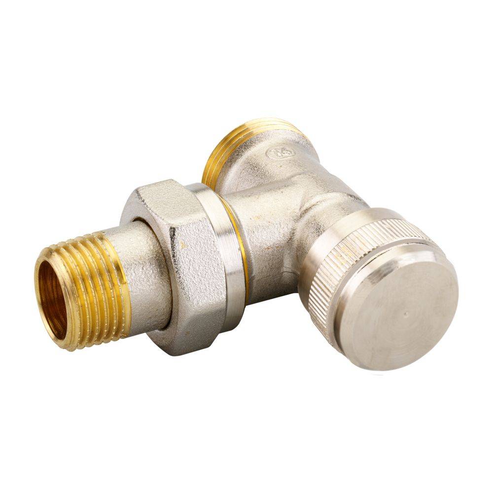 Danfoss Rücklaufverschraubung RLV 15, G 3/4" AG, Eckausführung, vernickelt, 003L0363