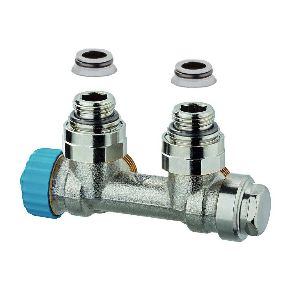 IMI Heimeier Ventil Multilux Einrohr Eck, für Rp 1/2" Innengewinde und G 3/4" Außengewinde