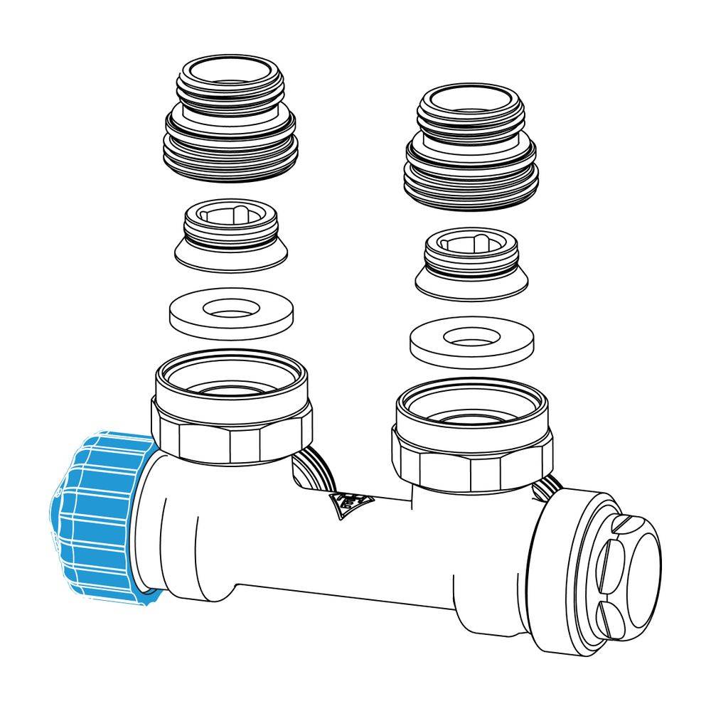 IMI Heimeier Ventil Multilux Einrohr Eck, für Rp 1/2" Innengewinde und G 3/4" Außengewinde