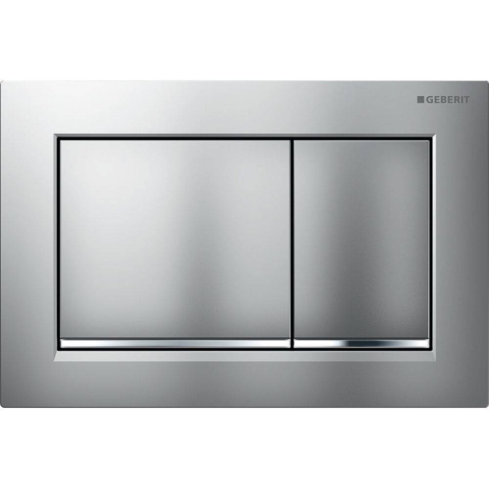 Geberit Betätigungsplatte Omega20, 2-Mengen-Spülung, 212x142x10mm, Kunststoff, Chrom glänzend/Chrom matt