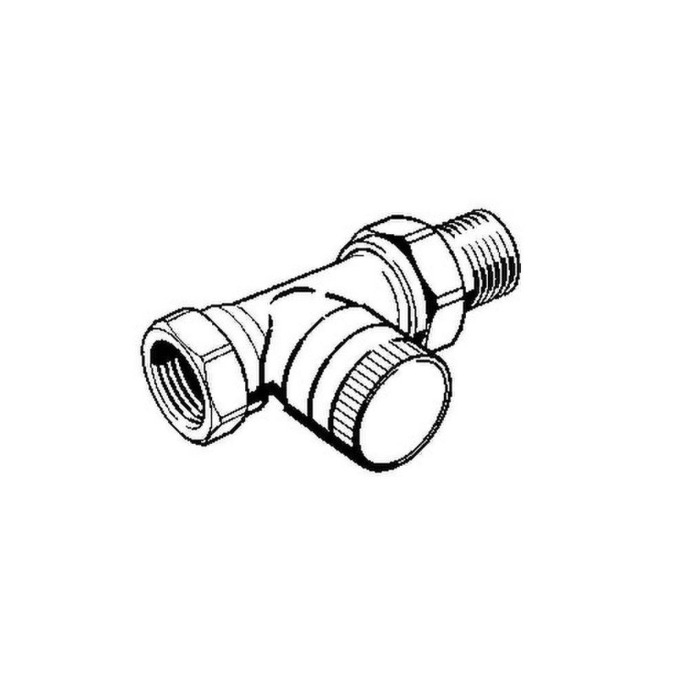 Danfoss Rücklaufverschraubung RLV 10 R 3/8", Durchgangsausführung, vernickelt