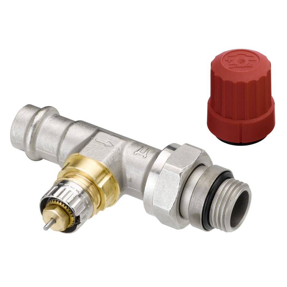 Danfoss Ventilgehäuse RA-N 15 Pressfit R 1/2", Durchgangsausführung, matt vernickelt