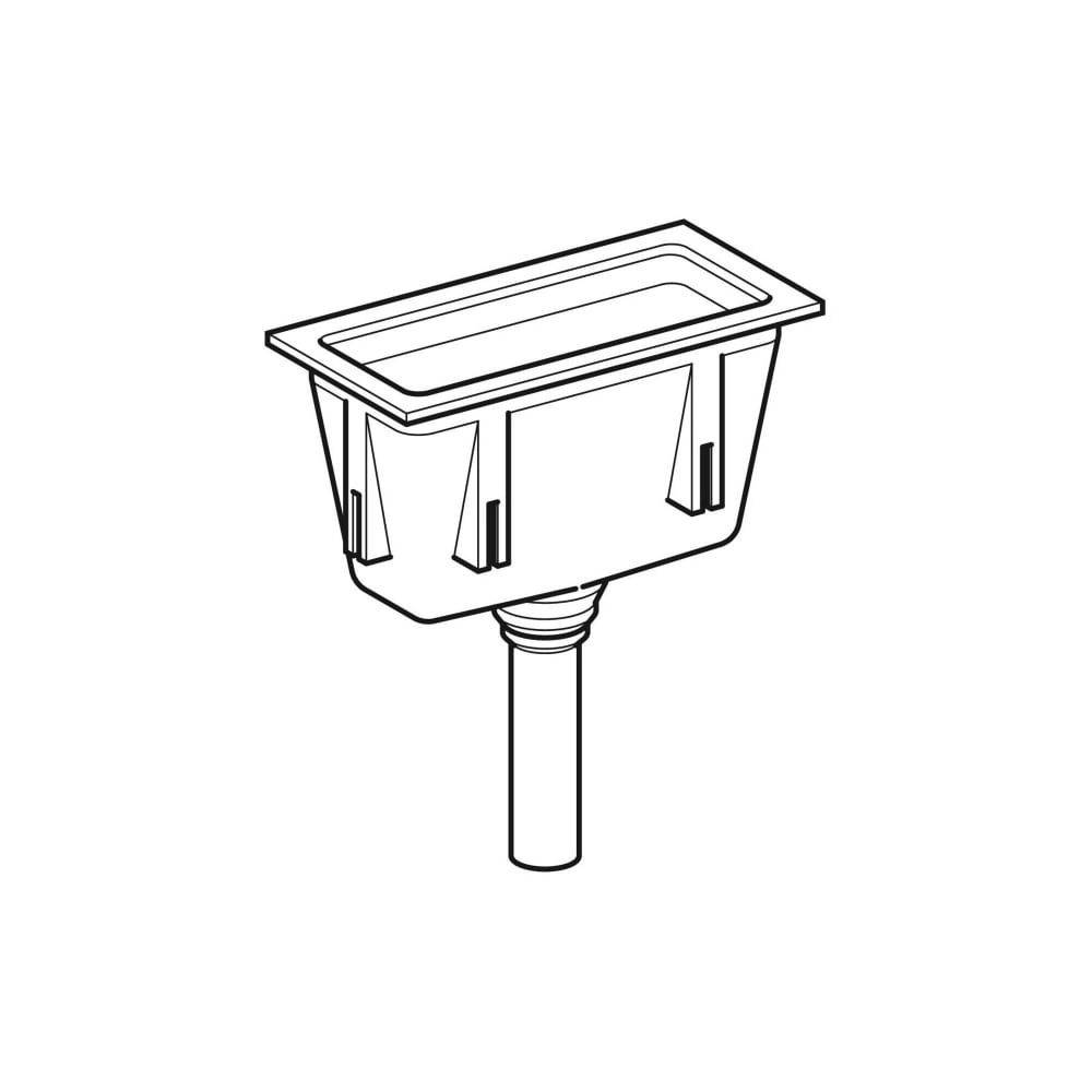 Geberit Trichter rechteckig, DN 40, 50mm, Kunststoff, Kieselgrau, 352389081