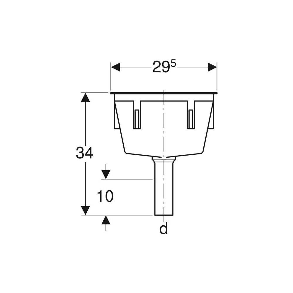 Geberit Trichter rechteckig, DN 40, 50mm, Kunststoff, Kieselgrau, 352389081