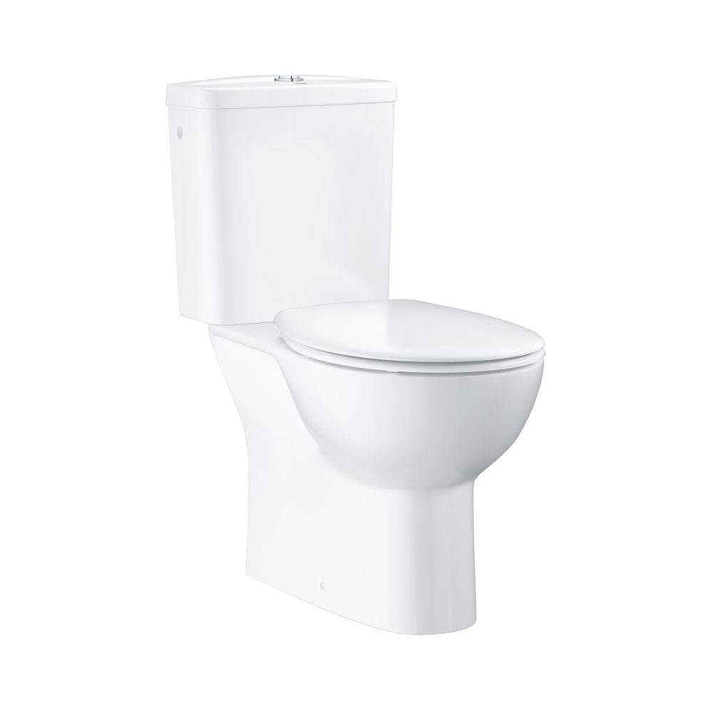 Grohe Stand-WC-Kombination Set Bau Keramik, mit Tiefspüler spülrandlos, Aufsatzspülkasten, aus Sanitärkeramik, Alpinweiß