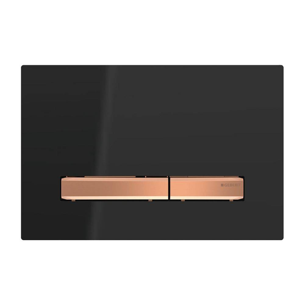 Geberit Betätigungsplatte Sigma50 2-Mengen schwarz RAL9005, square, 1 Stk.