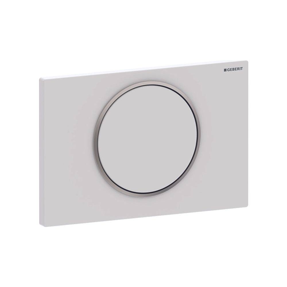 Geberit Drückerplatte Sigma10, für Spül-Stopp-Spülung Weiß, Hochglanz verchromt