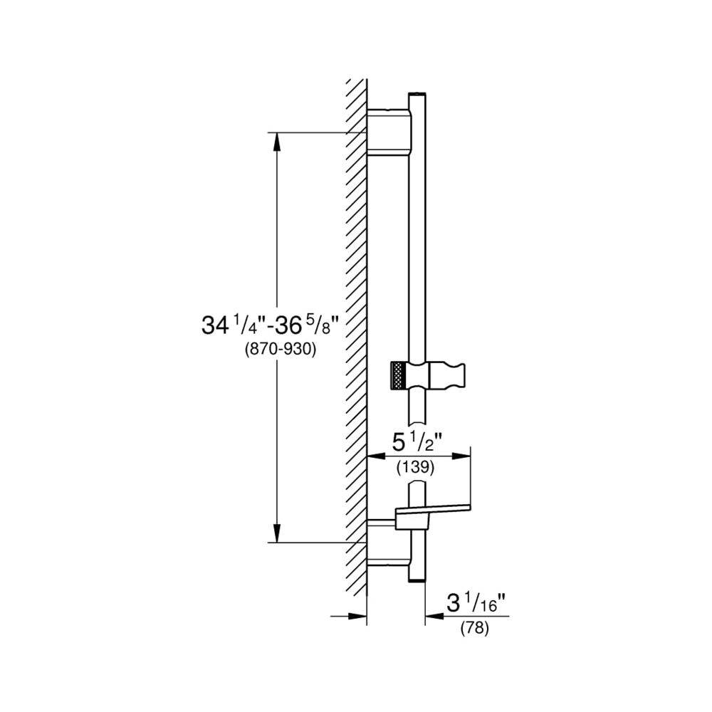 Grohe Rainshower Brausestange Smart Active 900mm, Hard Graphite gebürstet