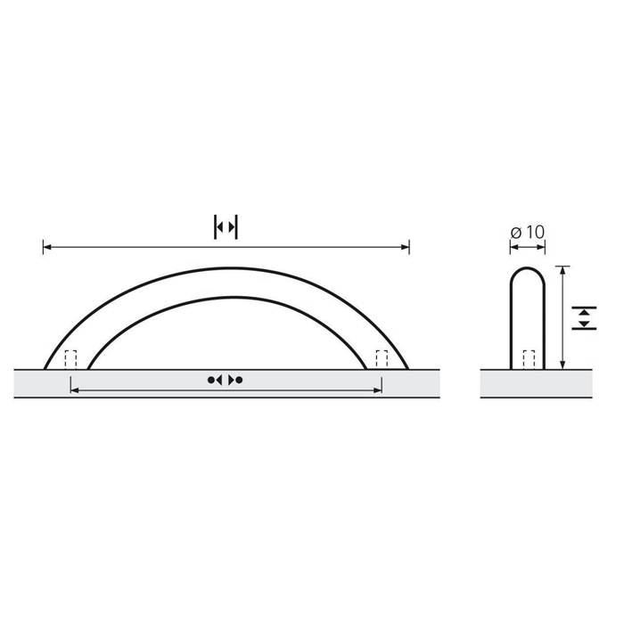 Hettich Möbelgriff Nicia Stahl vernickelt matt 160 mm Ø 10 mm