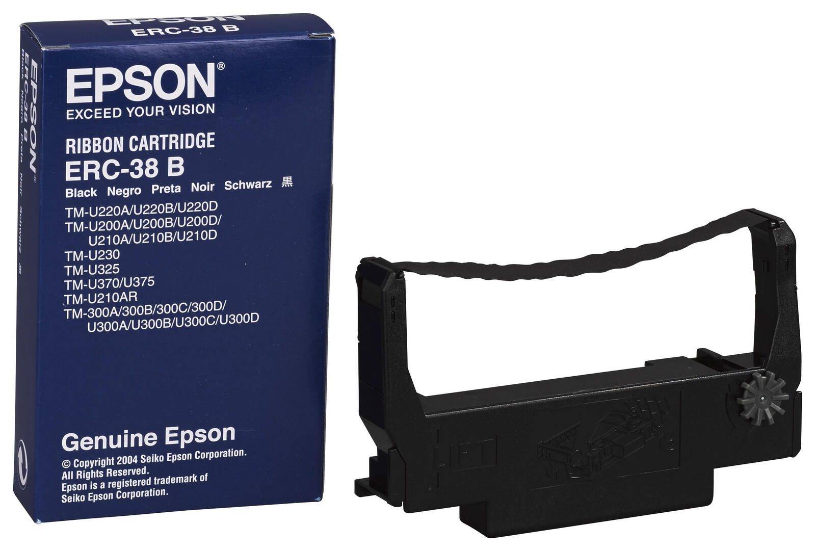 Epson Original Farbband ERC38B schwarz für OmniLink TM-U220; TM U200, U220, U230, U300, U375