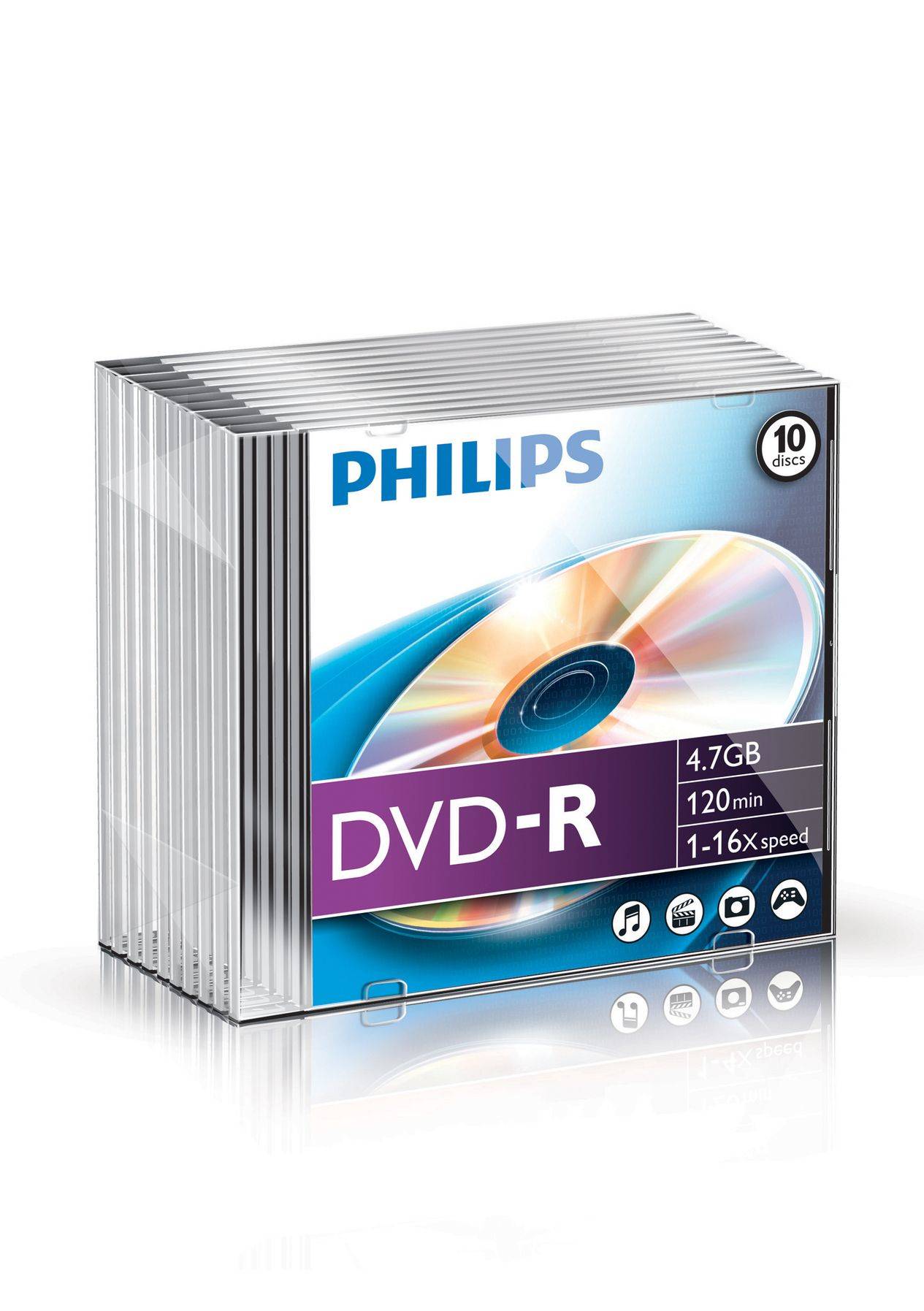 Philips DM4S6S10F - 10 x DVD-R - 4.7 GB (120 Min.)