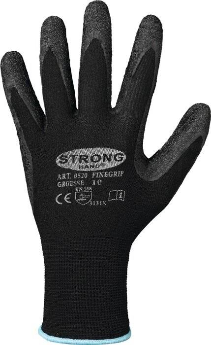 Feinstrick-Schutzhandschuh Latex 71062707 Größe 07 Farbe schwarz Trägermaterial Polyamid Gauge 13 Mat.-Stärke - mm Besch