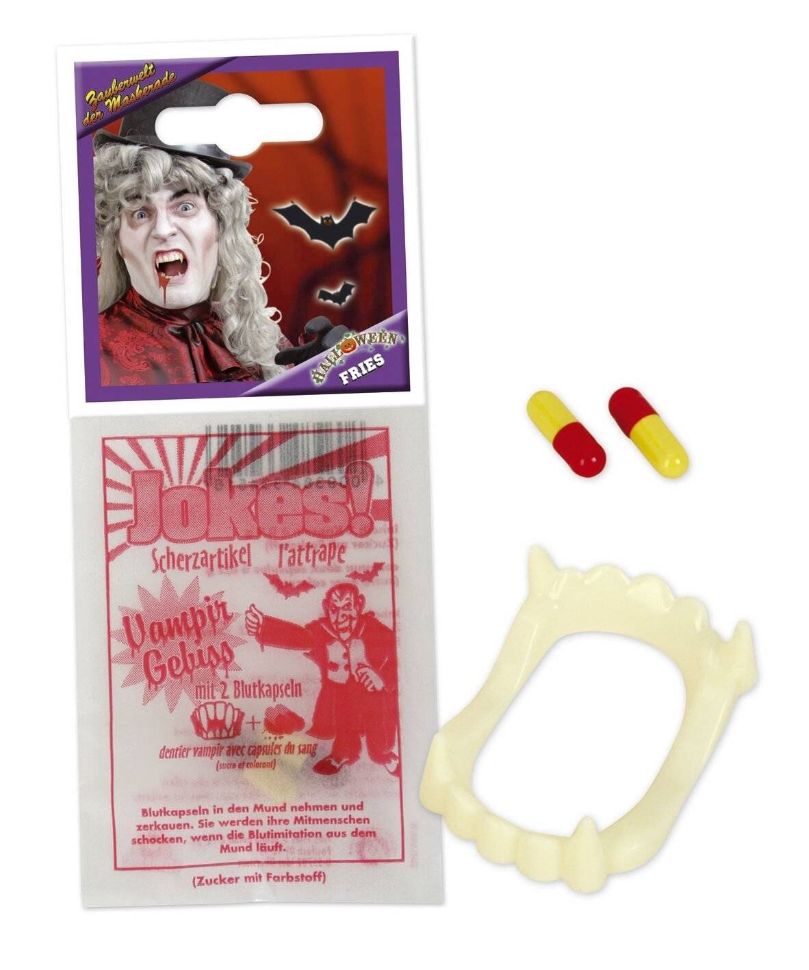 FRIES HALLOWEEN, VAMPIR-SET, GEBISS + BLUT