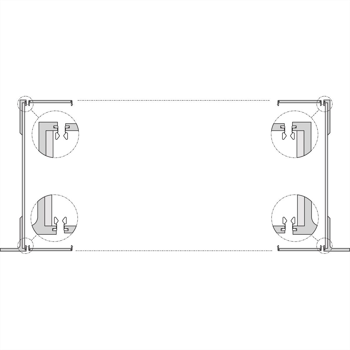 SCHROFF 19''-Winkel Typ F mit Grifflöchern für Edelstahldichtung - 19"WINKEL 3HE M.GR. 2STK