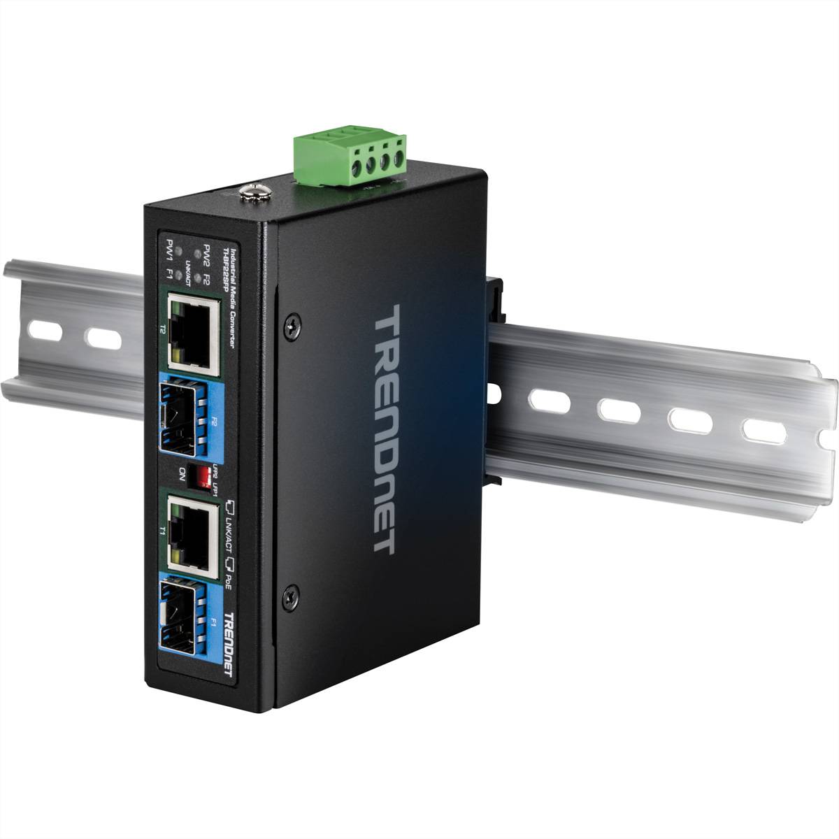 TRENDnet TI-BF22SFP Medien Konverter, 2-Port Industrial SFP zu Gigabit PoE++