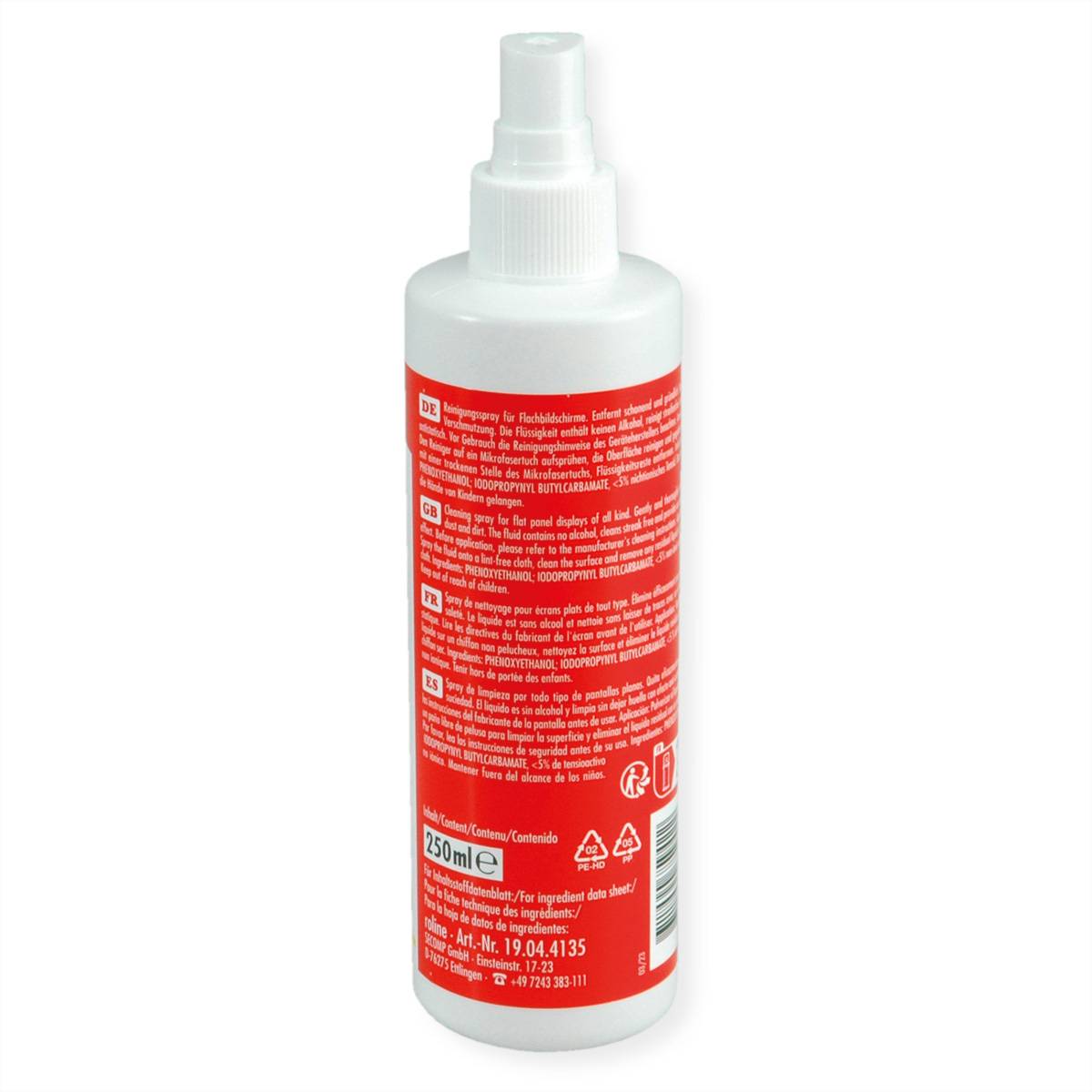 Roline Bildschirmreiniger TFT inklusive Mikrofasertuch, 250ml