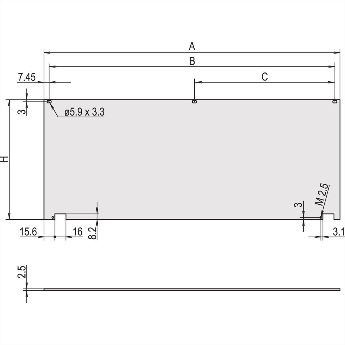 SCHROFF Frontplatte, klappbar - FRONTPLATTE KLAPPB.3HE 84TE