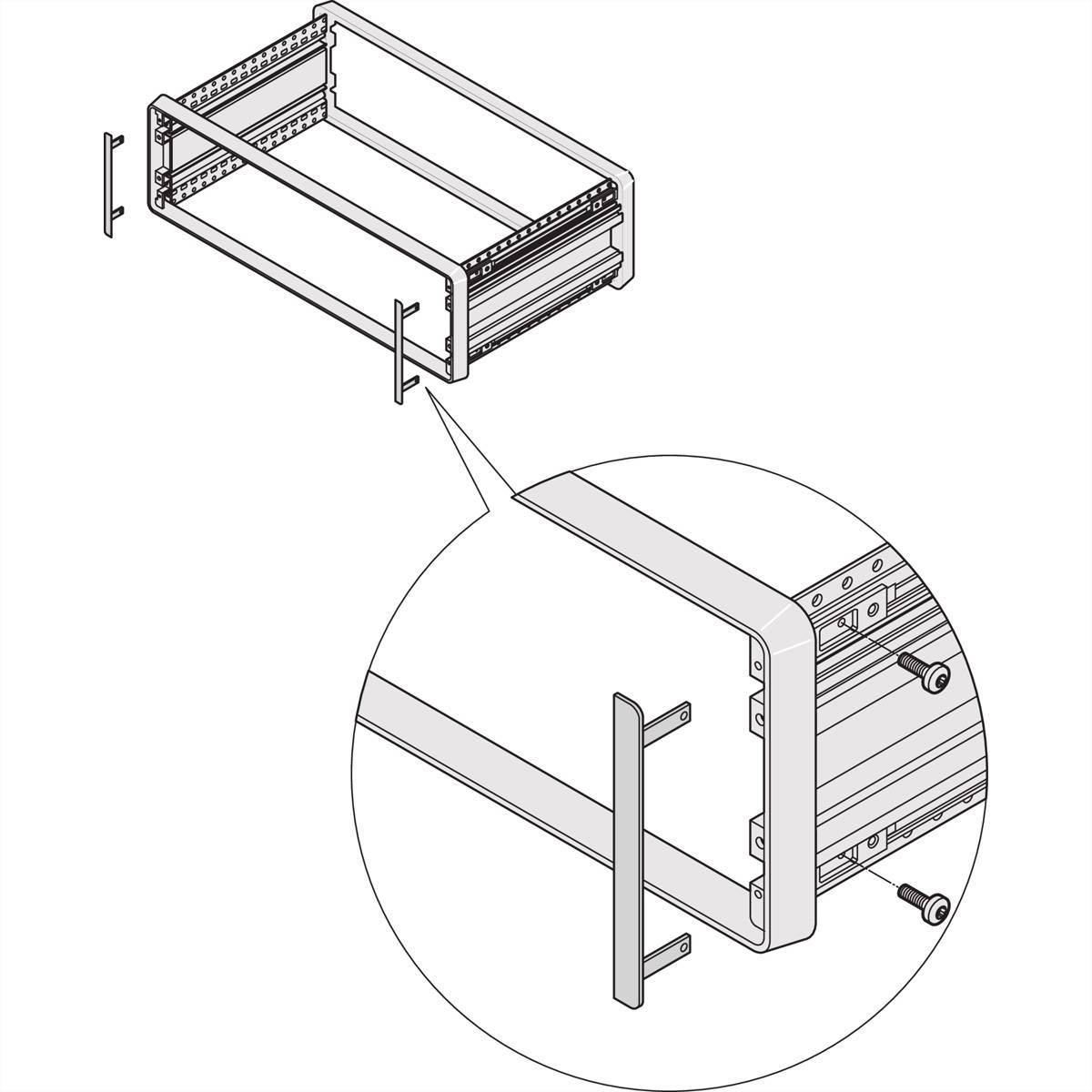 SCHROFF Abdeckwinkel - ABDECKWINKEL 3HE COMPAC PRO