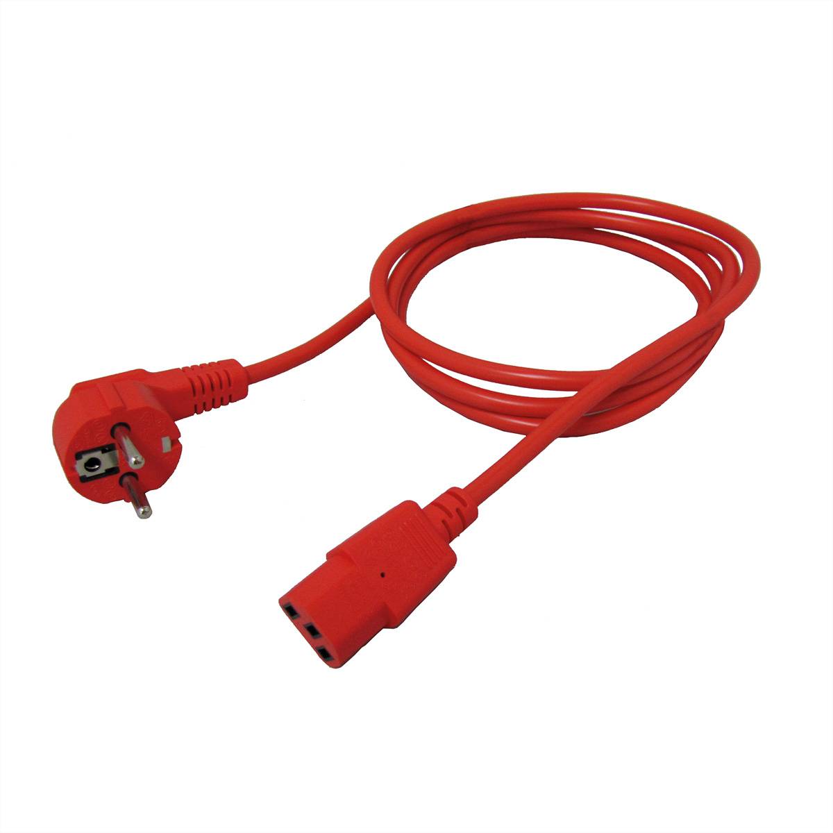Roline Netzkabel, gerade IEC-Buchse, rot, 3m