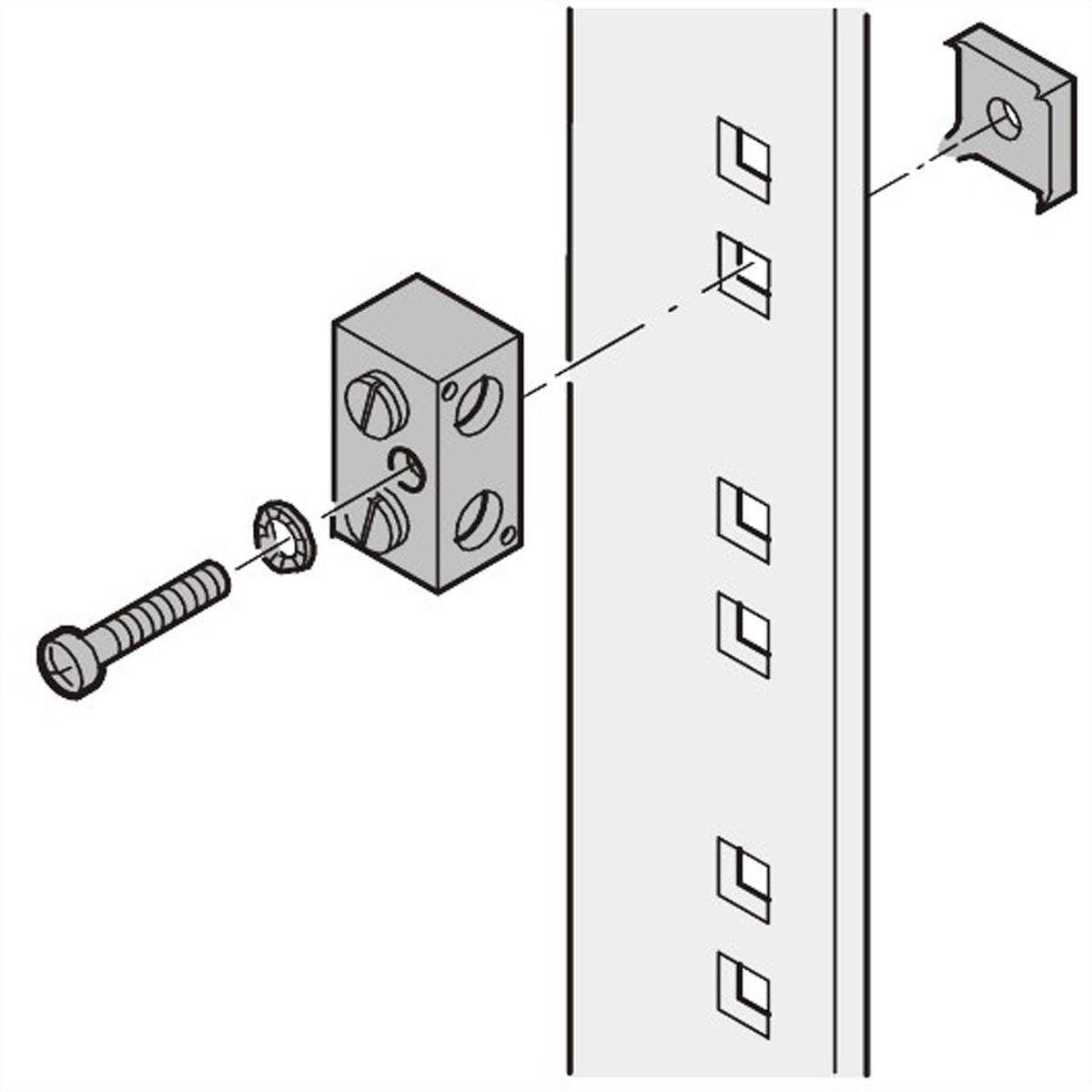 SCHROFF Erdungsklemme inkl. Befestigungsmaterial - ERDUNGSKLEMME 100MM