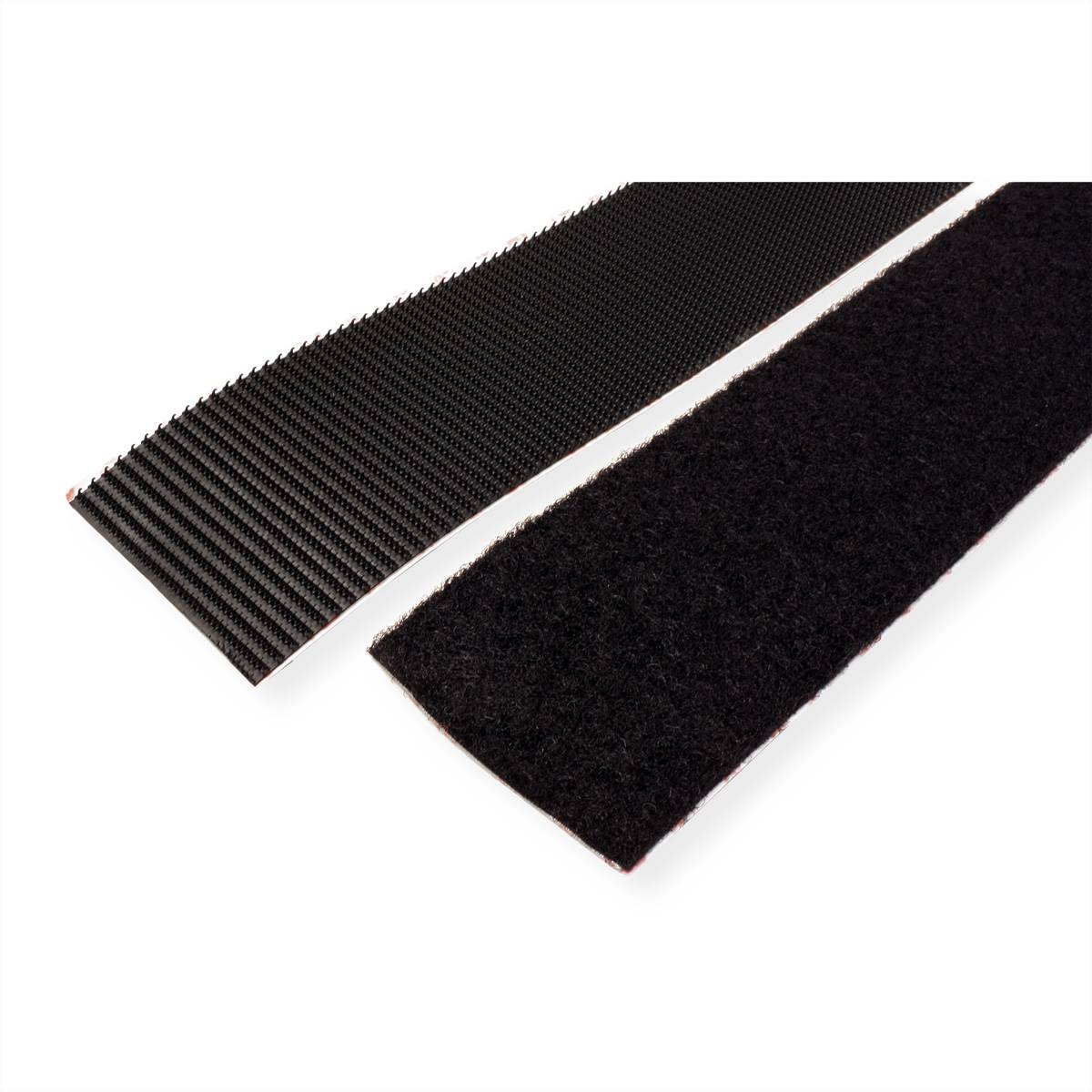 VELCRO® Klettband Extra Stark Selbstklebend, Haken & Flausch 50mm x 2.5m Schwarz