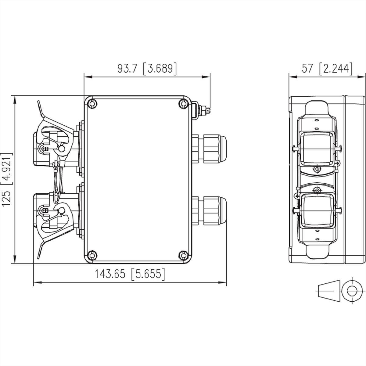 Metz Connect E-DAT Industry IP67 V5 2 Port metal outlet