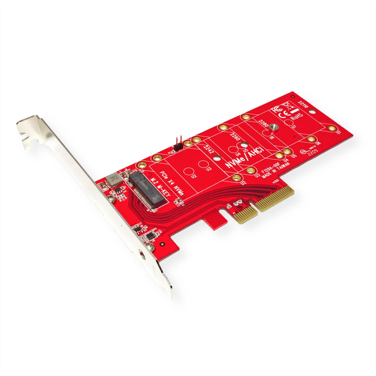 Roline PCIe 4.0 x4 3.3V5A Host Adapter für PCIe-NVMe M.2 110mm SSD