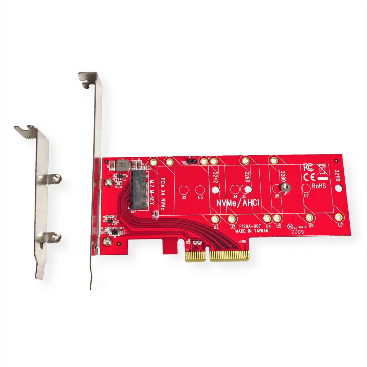 Roline PCIe 4.0 x4 3.3V5A Host Adapter für PCIe-NVMe M.2 110mm SSD