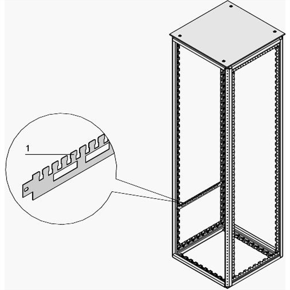 SCHROFF Kabelabfangschiene für die Schranktiefe - KABELABFANGSCHIENE 1200T(2X)