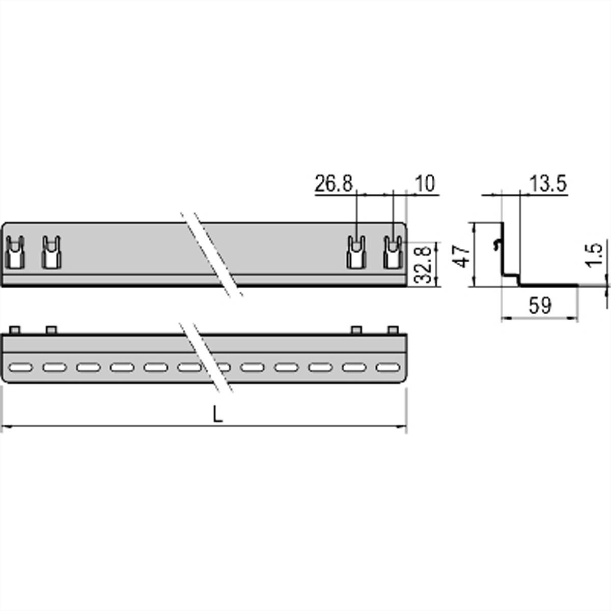 SCHROFF Gleitschiene 25 kg - GLEITSCHIENEN SATZ 800T 10ST