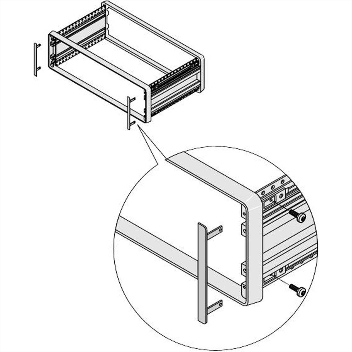 SCHROFF Abdeckwinkel - ABDECKWINKEL 3HE COMPAC PRO