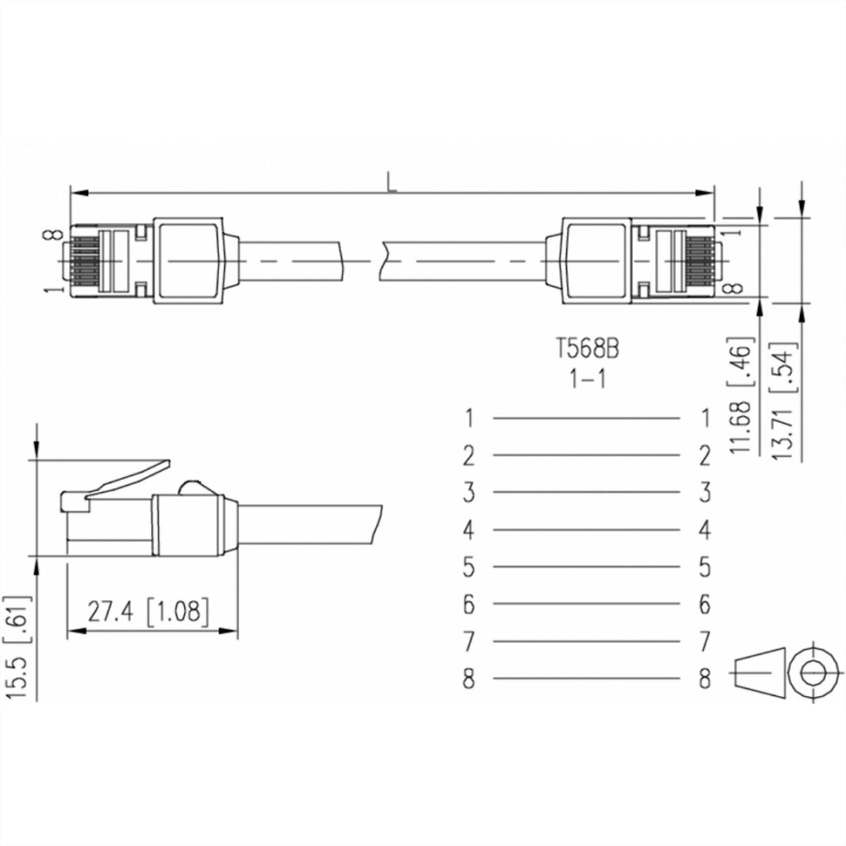 Metz Connect Patchkabel Cat.6 (Class E) S/FTP, Ultraflex500 VoIP, AWG 26, LSOH, weiß, 5m