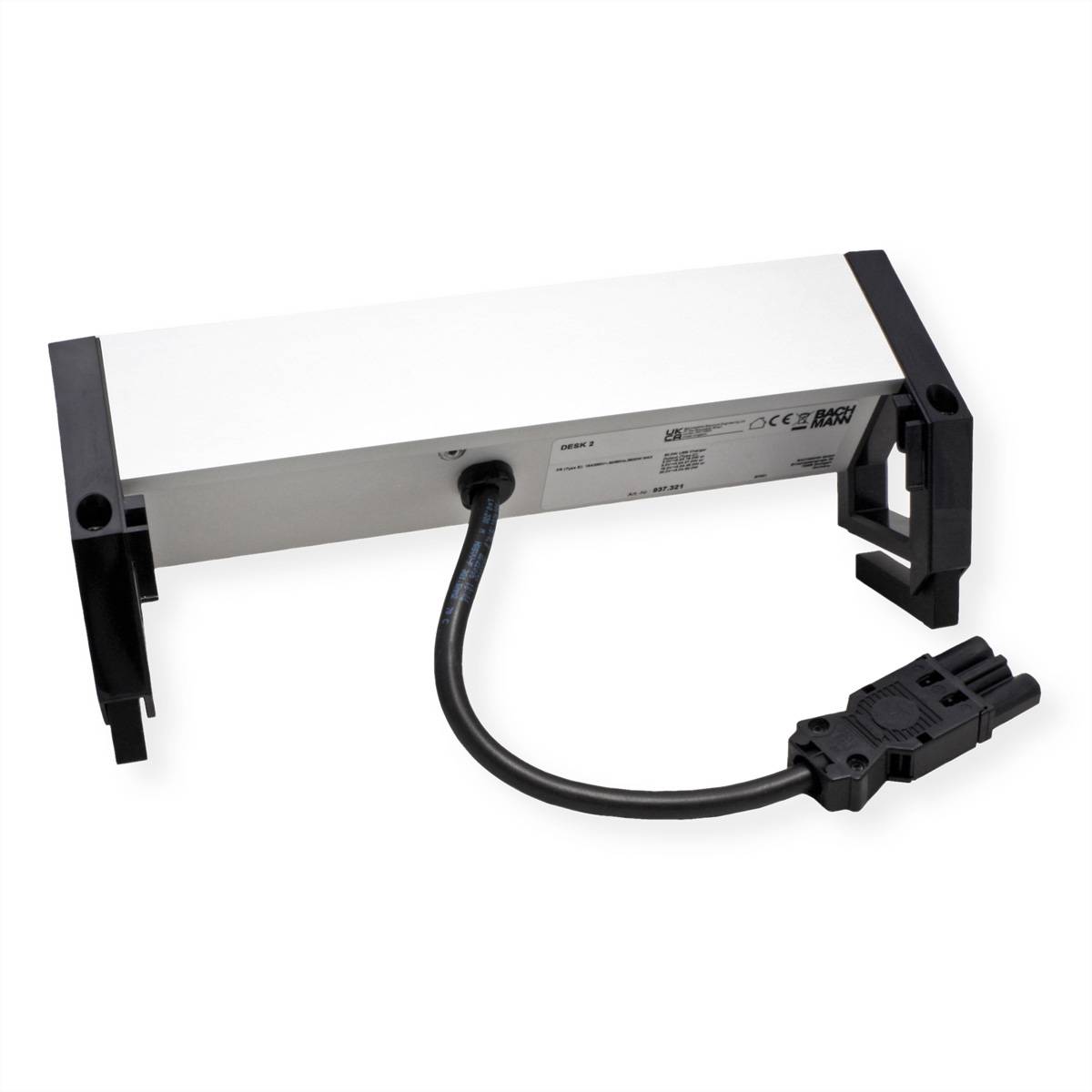 BACHMANN DESK2 ALU BLACK 2xUTE 1xUSBC 60W 0,2m GST18