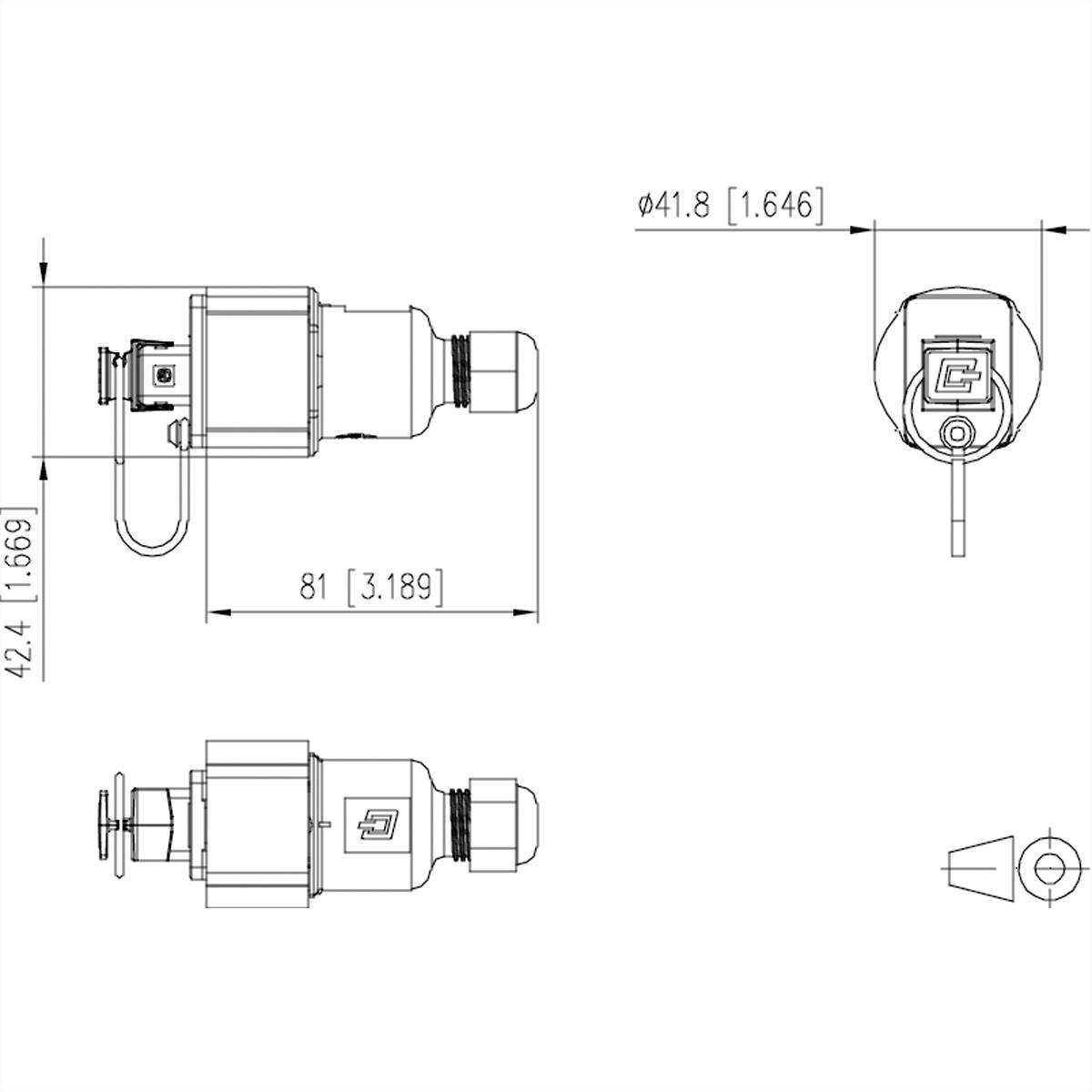 Metz Connect E-DAT Industry IP67 V4 KK, field jack insert, T568A
