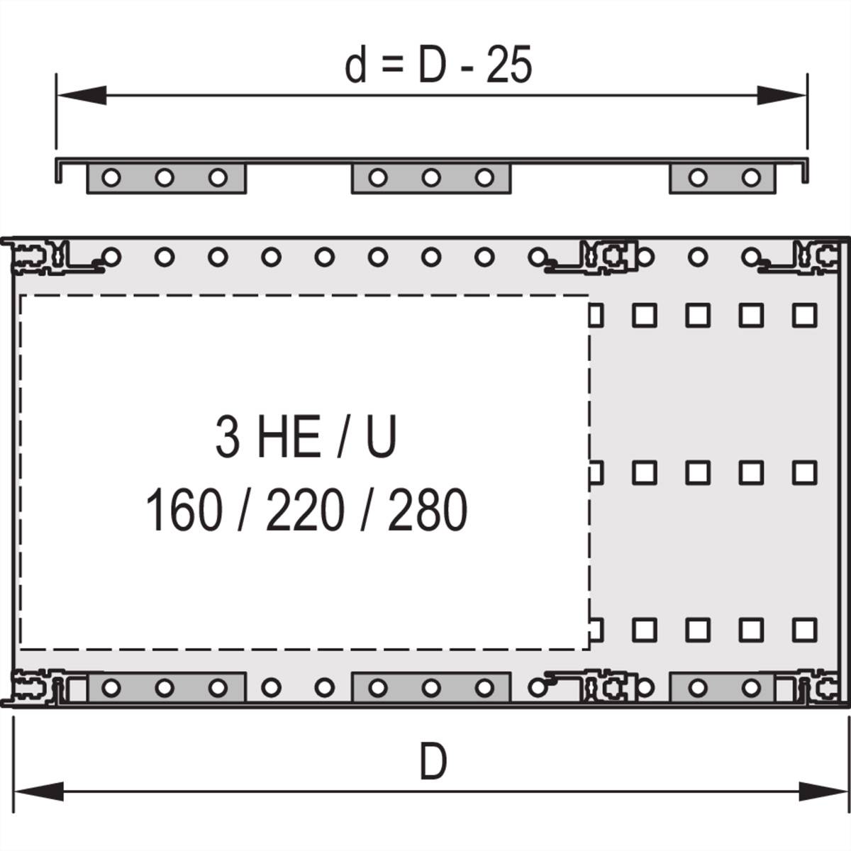 SCHROFF Abdeckblech für Anschraubung an die Seitenwand - ABDECKBLECH EMC 84TE 355T 2ST